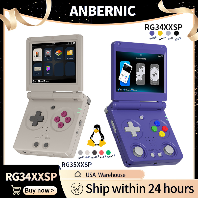 Gaming Console Emulator - Anbernic RG34XXSP RG35XXSP Flip Handheld Game