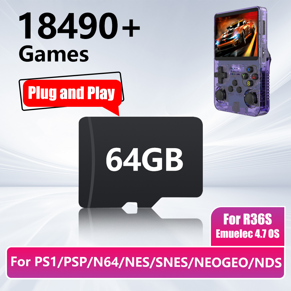 Gaming Console Emulator - 64GB Game Card for R36S Game