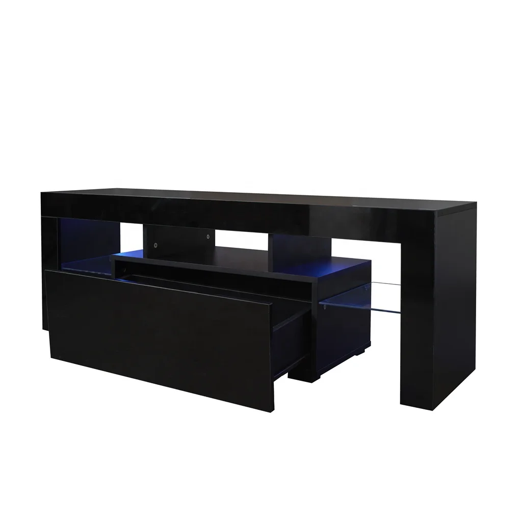 Gaming Console Tv Stand - #Black TV Stand with LED RGB