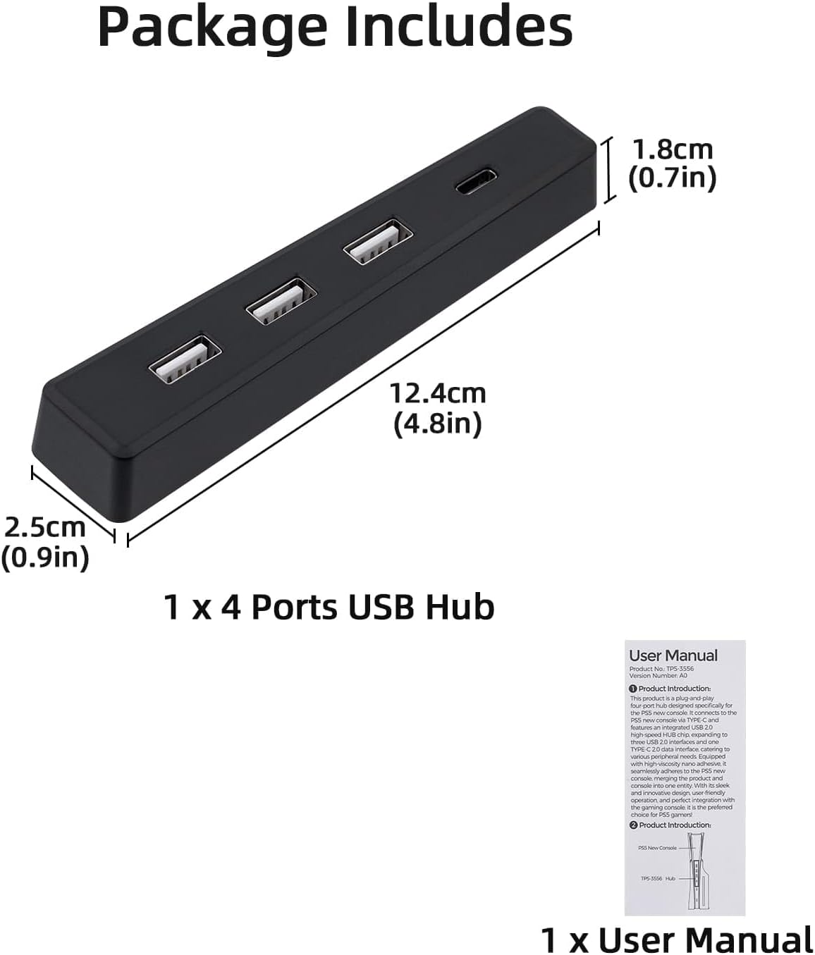 4 Ports USB Hub for PS5 Slim D - Gaming Console Ps5 评论和价格