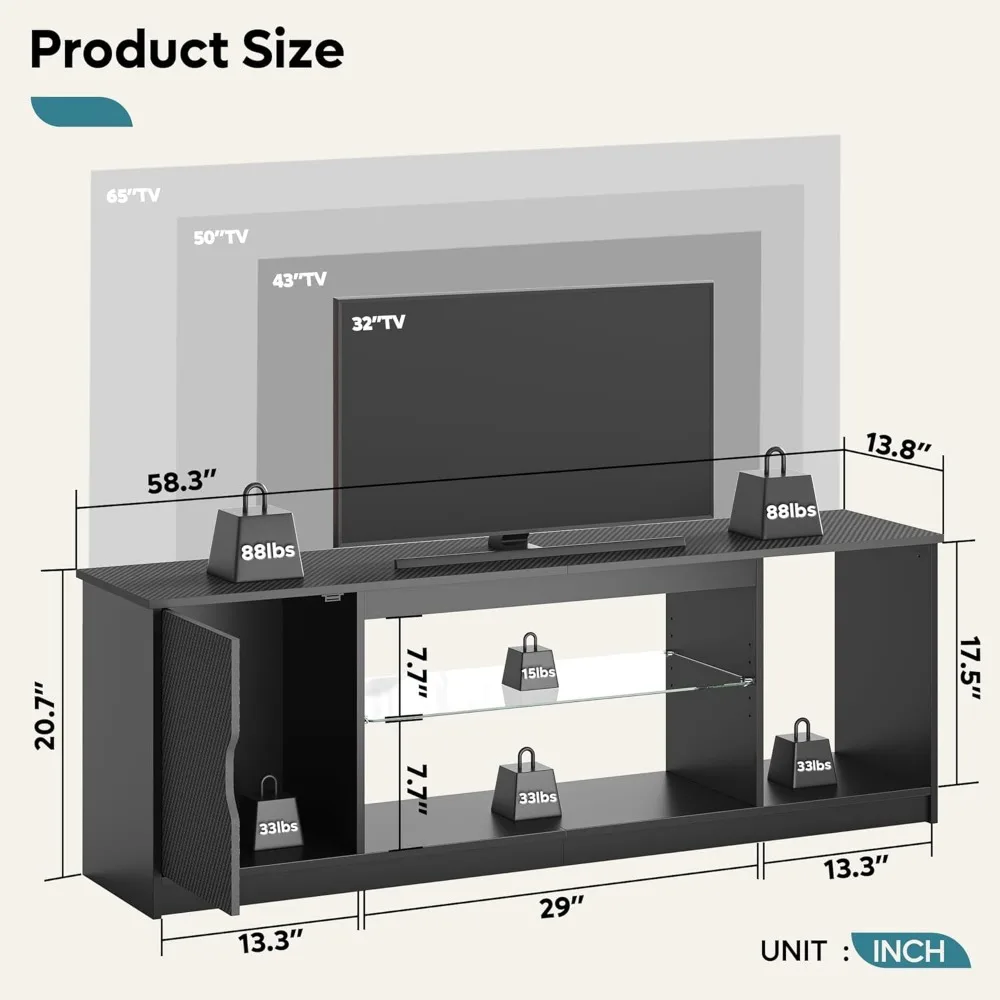 Bestier Led Entertainment Cent - Gaming Console Tv Stand 评论和价格