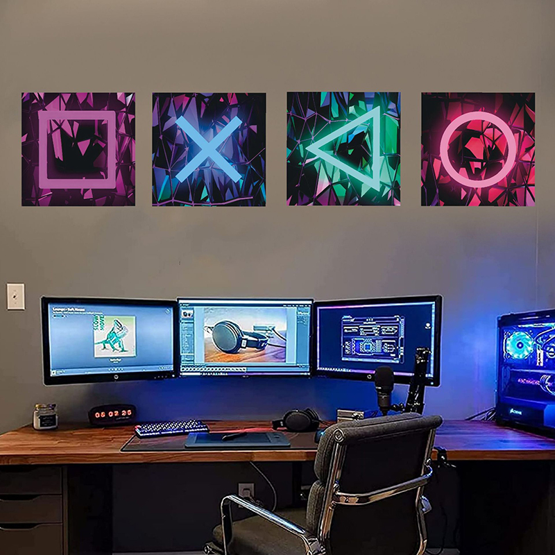 4PCS Kids Gaming Room Game Wal - Gaming Console Wallpaper 评论和价格