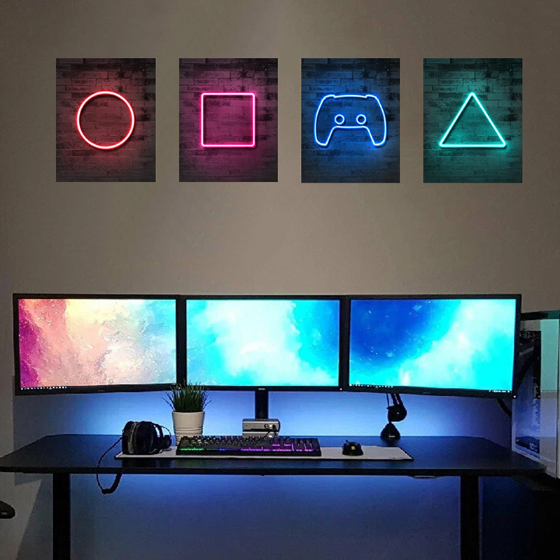 4PCS Kids Gaming Room Game Wal - Gaming Console Wallpaper 评论和价格