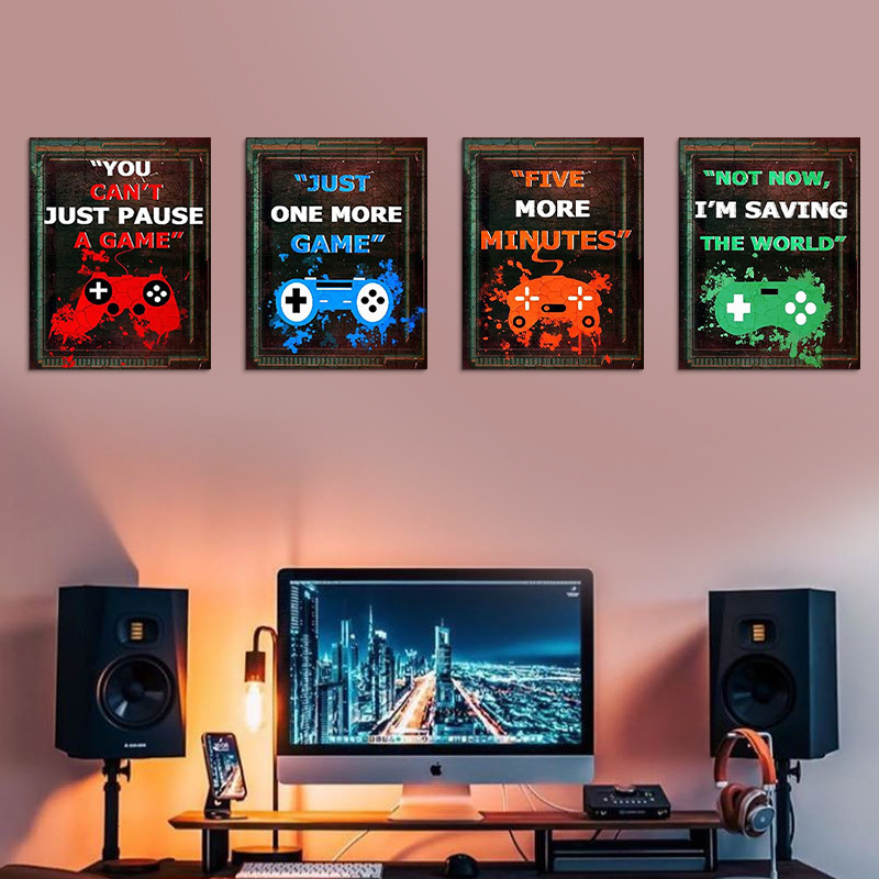 4PCS Kids Gaming Room Game Wal - Gaming Console Wallpaper 评论和价格