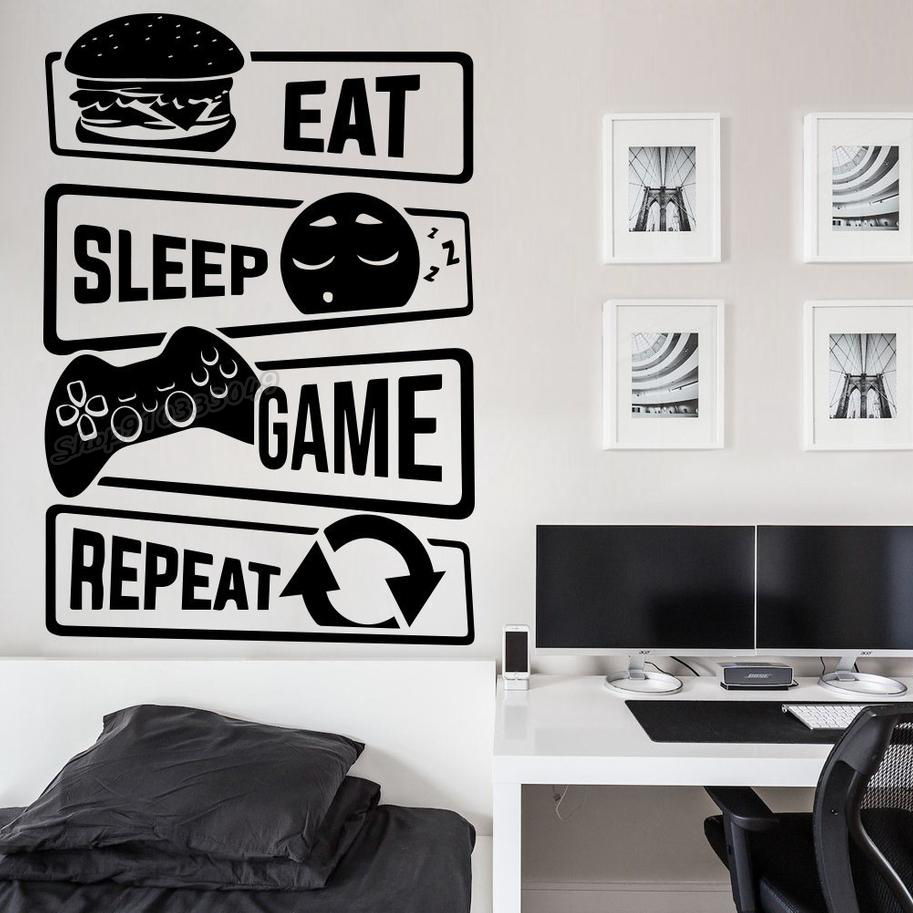 Eat Sleep Game Repeat Gamer Wa - Gaming Console Wallpaper 评论和价格