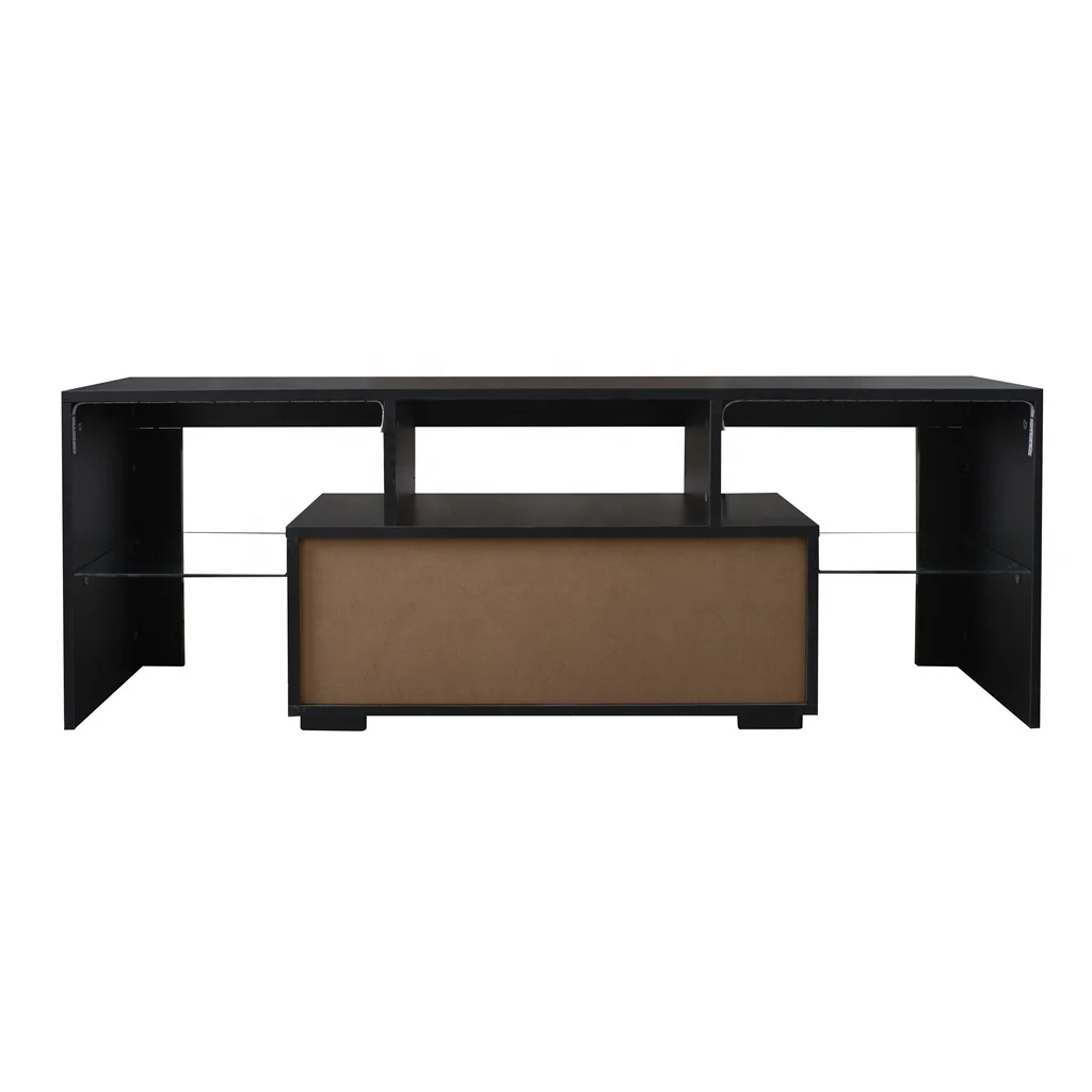 #Black TV Stand with LED RGB L - Gaming Console Tv Stand 评论和价格