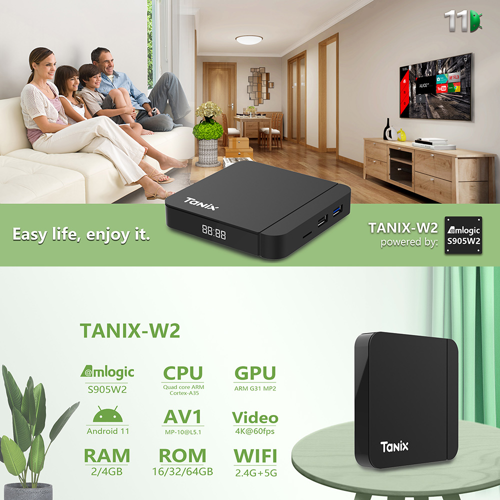 Tanix W2 Smart TV Box Android  - Gaming Console Tv Stand 评论和价格
