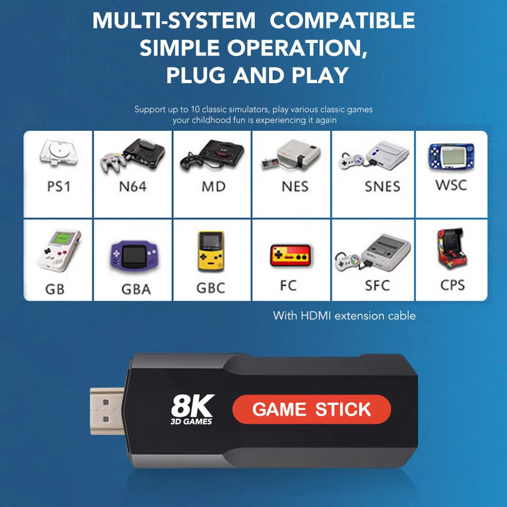 X2 Game Stick HD 4K 8K 3D Cons - Gaming Console Android 评论和价格
